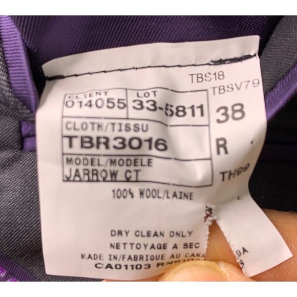 Men’s Ted Baker London blazer suit coat 38R Silver Gray 6316 EUC Jarrow CT - Picture 8 of 8